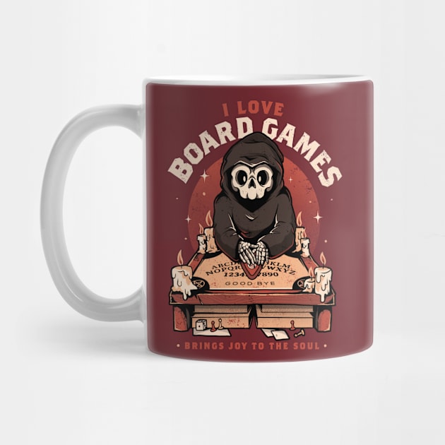 I Love Board Games - Funny Creepy Skull Gift by eduely